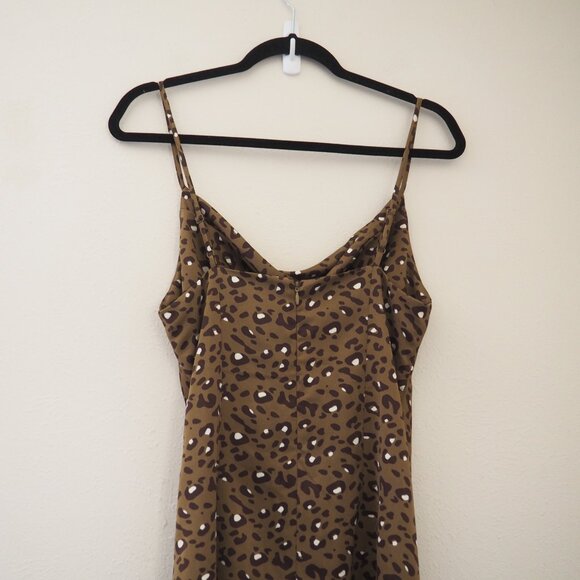 * Urban Outfitters Mallory Leopard Print Spaghetti Strap Cowl Neck Slip Dress - Picture 8 of 8